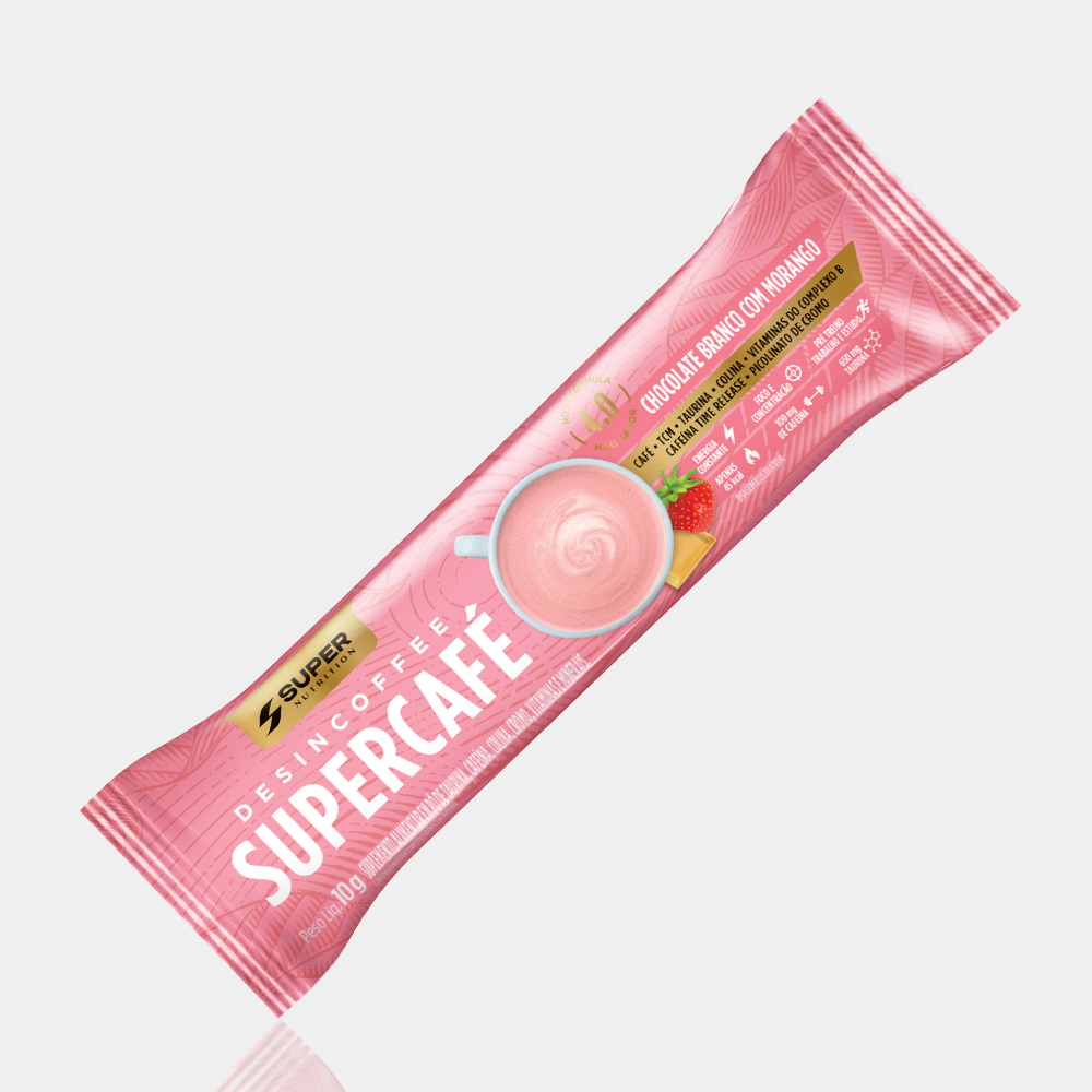 Stick Supercafé Chocolate Branco com Morango (14 unidades)