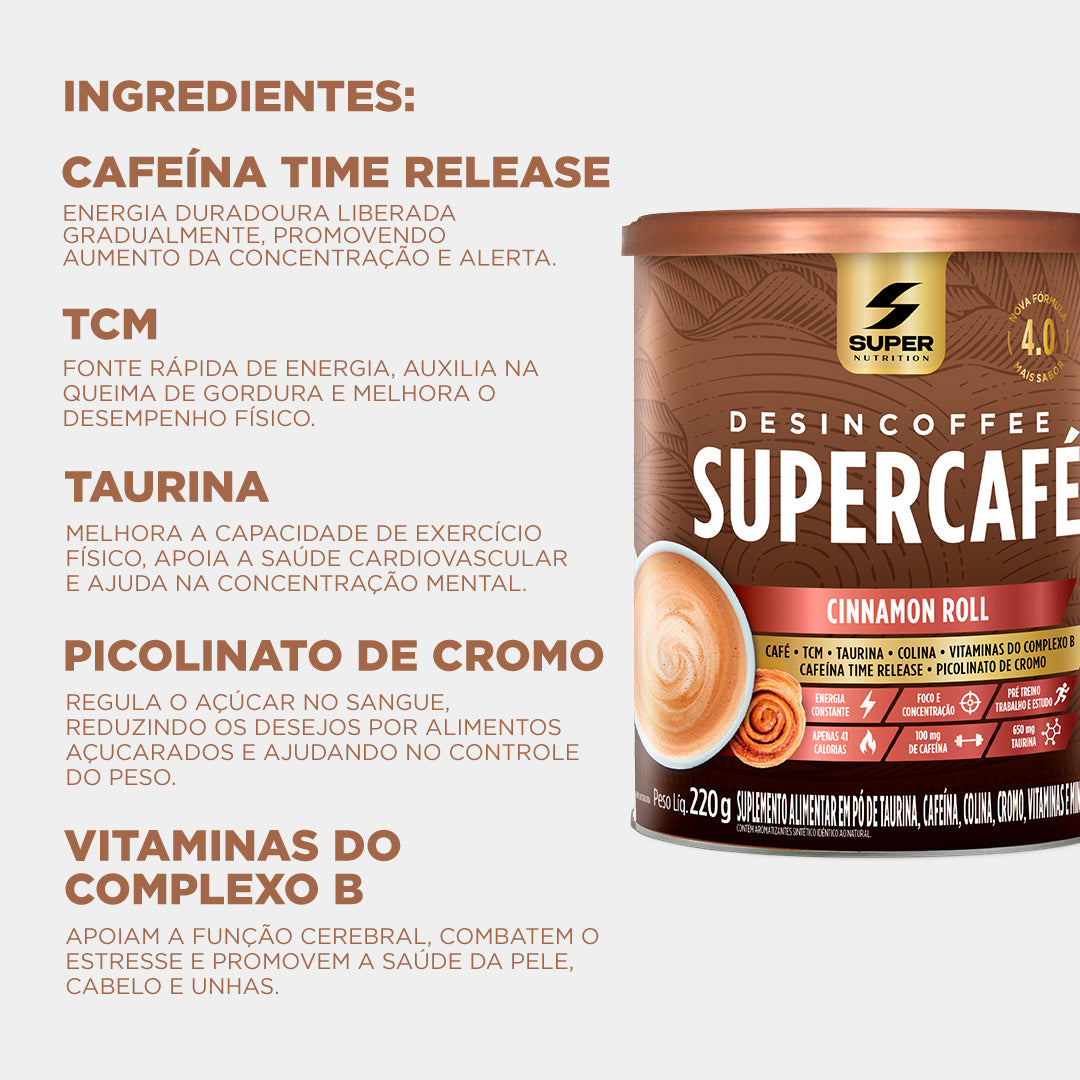 Supercafé Chocolate Branco + Cinnamon Roll
