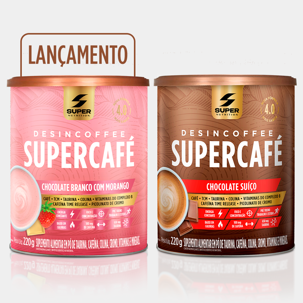 Supercafé Chocolate Branco com Morango + Chocolate Suíço