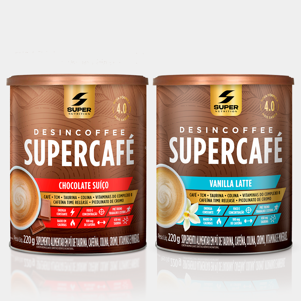 SupercafĂ© Chocolate SuĂço + Vanilla Latte