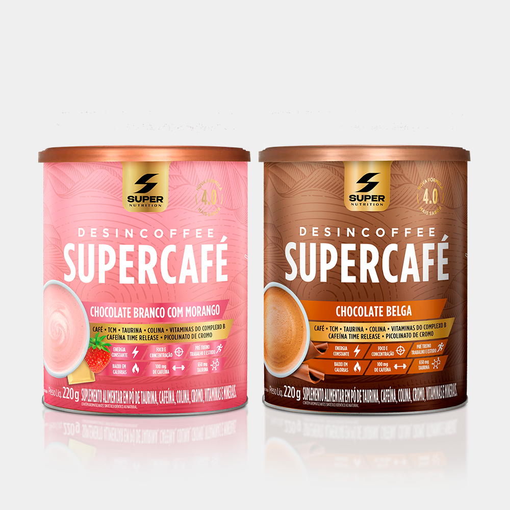 Supercafé Chocolate Branco com Morango + Chocolate Belga