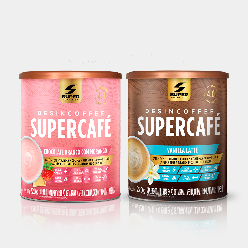 Supercafé Chocolate Branco com Morango + Vanilla Latte