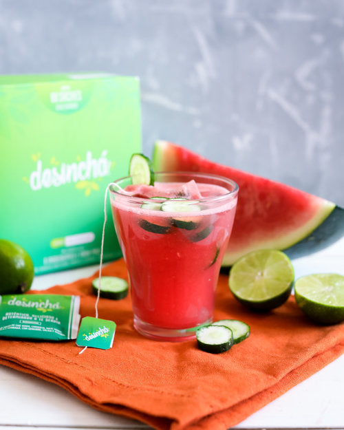 Suco de melancia com pepino e Desinchá