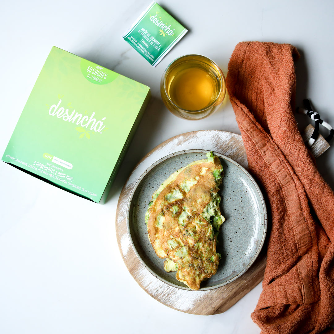 Omelete com brócolis.