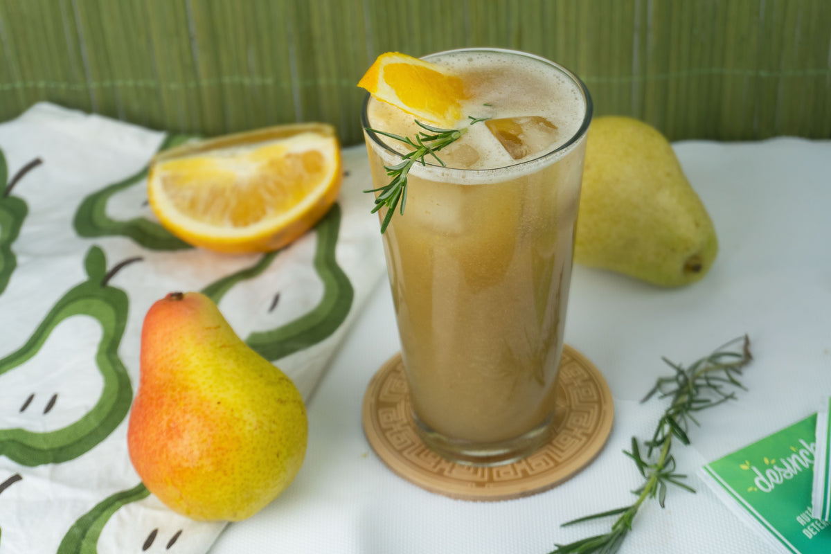 Drink refrescante de Pêra com Laranja