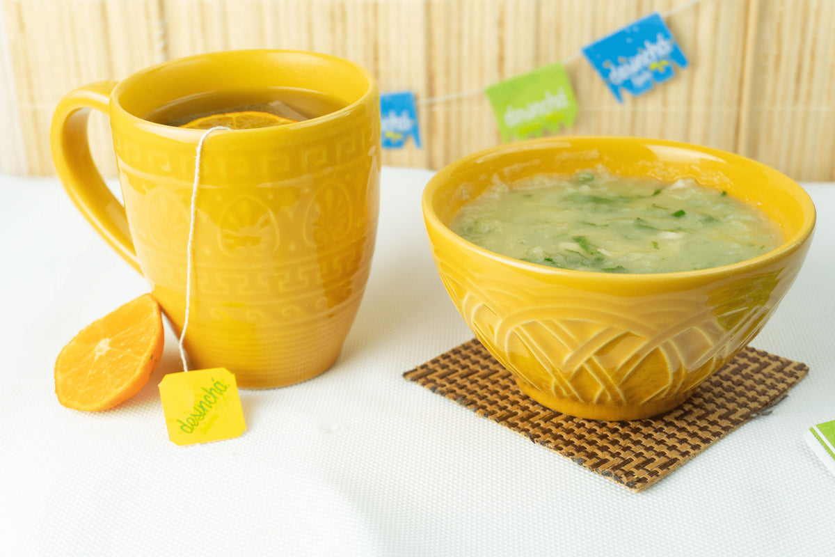 Caldo verde com frango