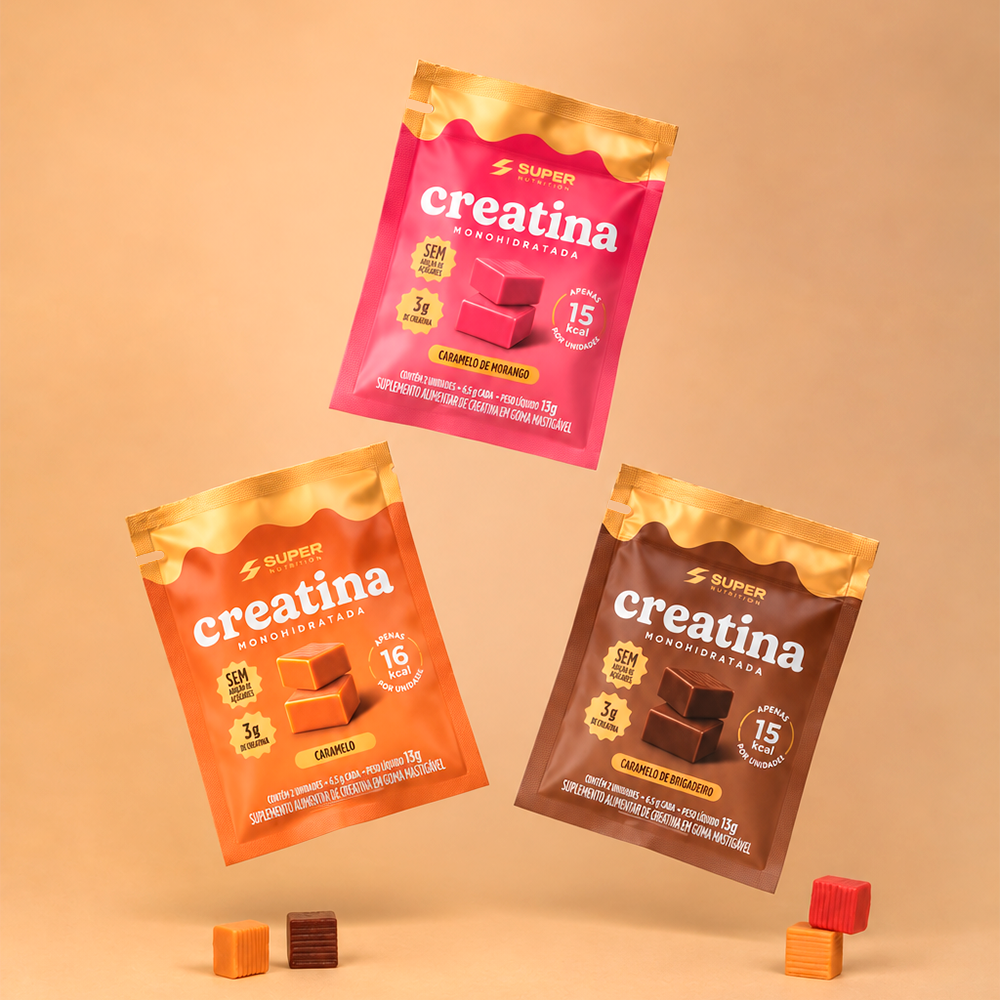Degustação Porção Individual: Caramelo de Creatina (02 caramelos por embalagem)