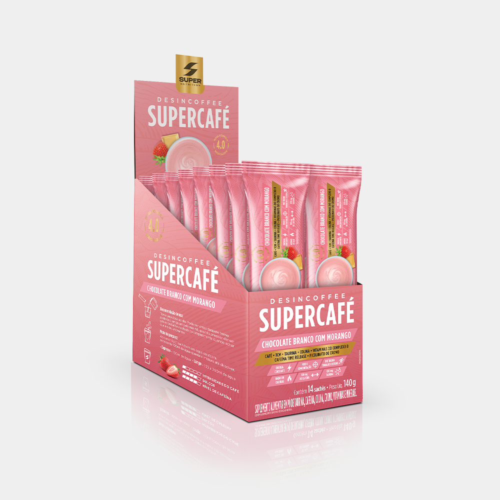 Stick Supercafé Chocolate Branco com Morango (14 unidades)