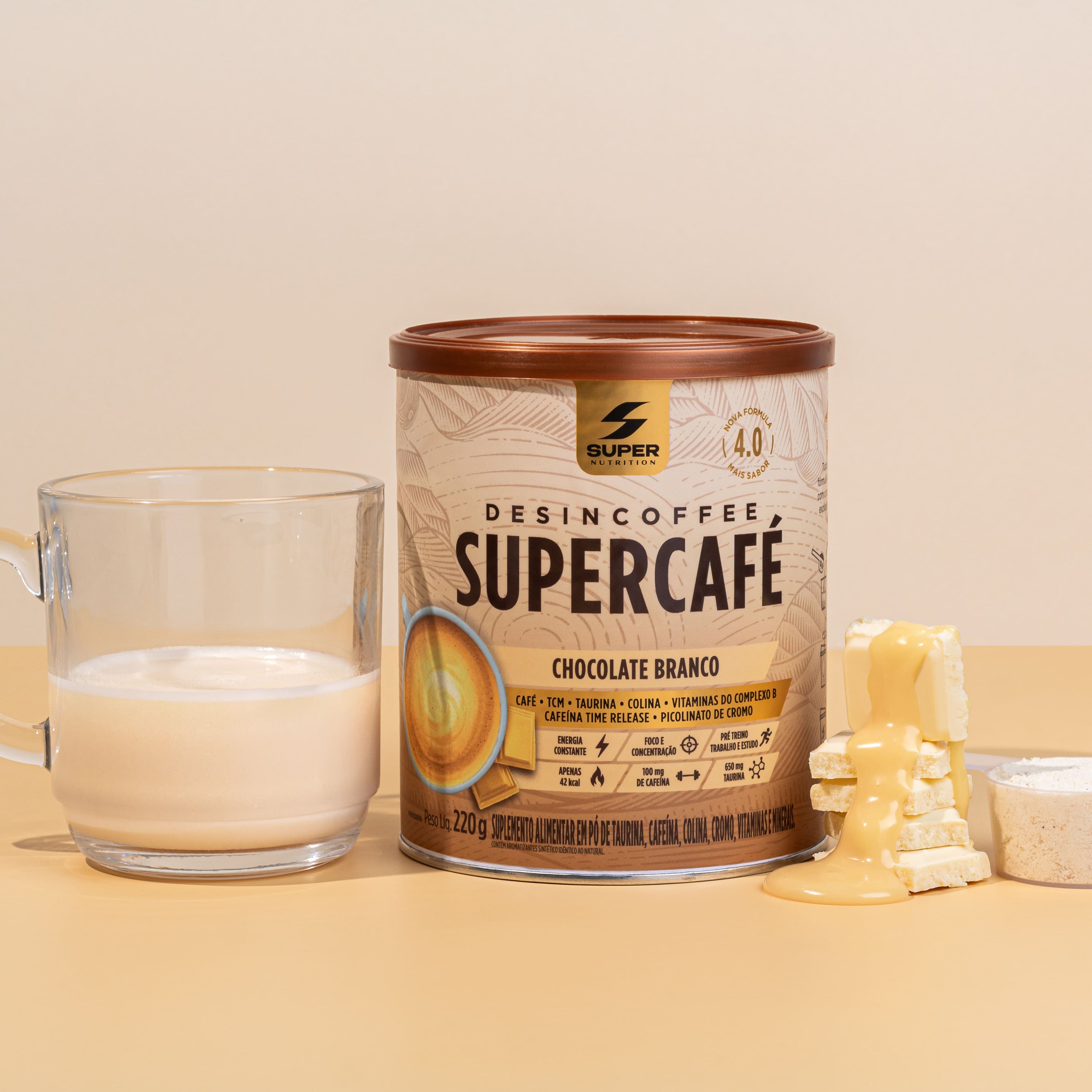 Compre 01 Supercafé Chocolate Branco, Ganhe 01 Supercafé Chocolate Suíço