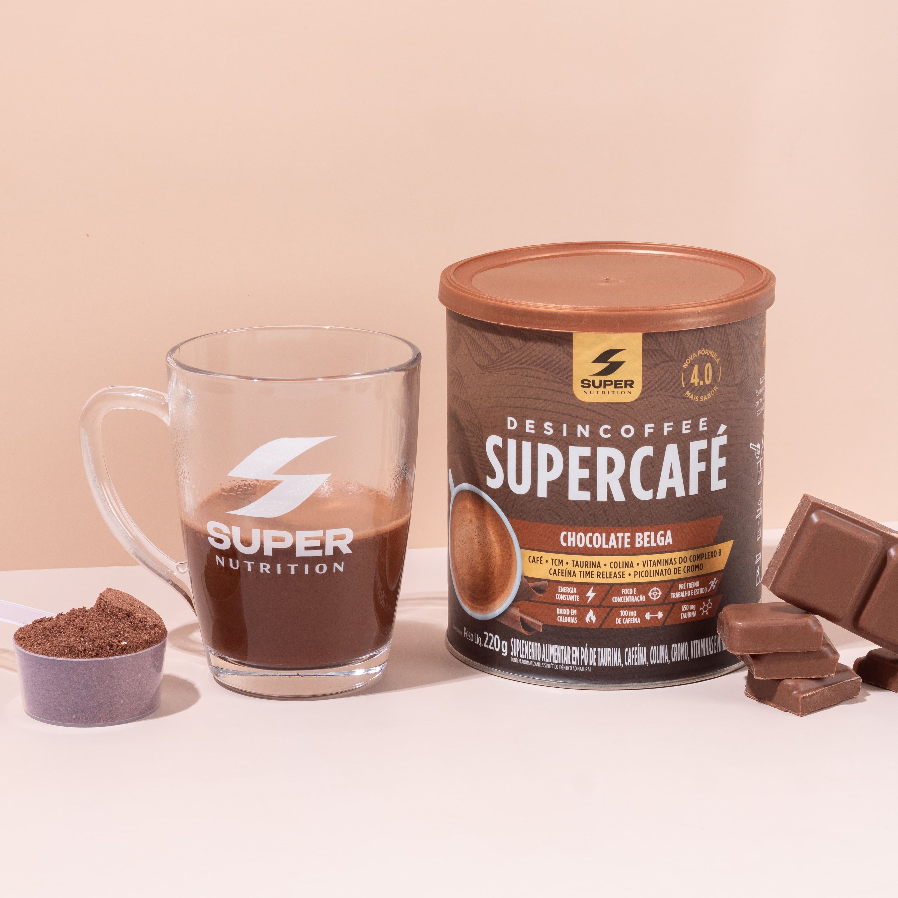 Compre 3, Leve 6: Supercafé Chocolate Belga + Chocolate Branco + Morango