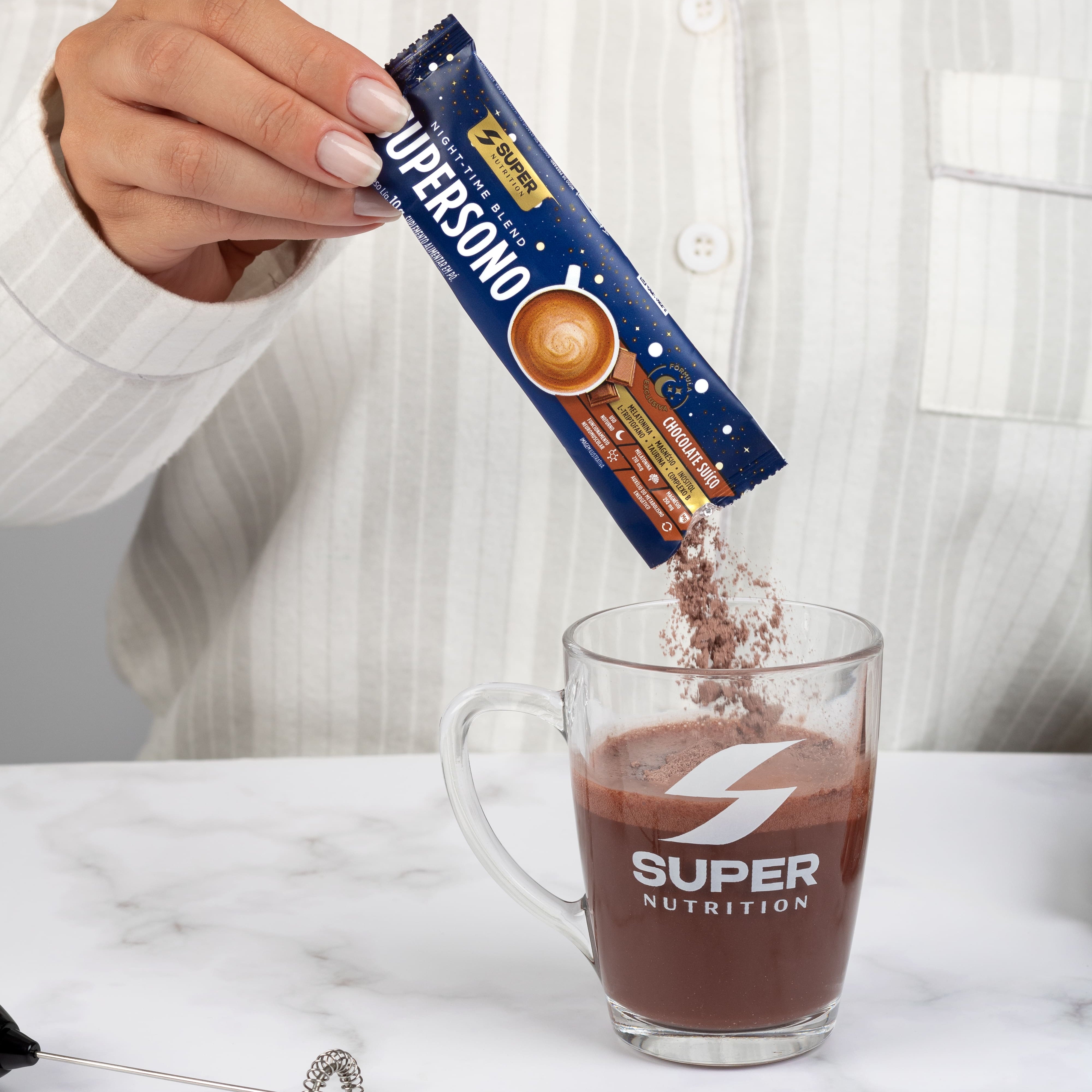 Supersono Chocolate Suíço | 14 Sticks com Melatonina | Super Nutrition