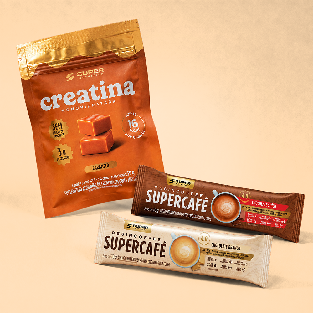 Kit Degustação Favoritos: Supercafé + Creatina Caramelo