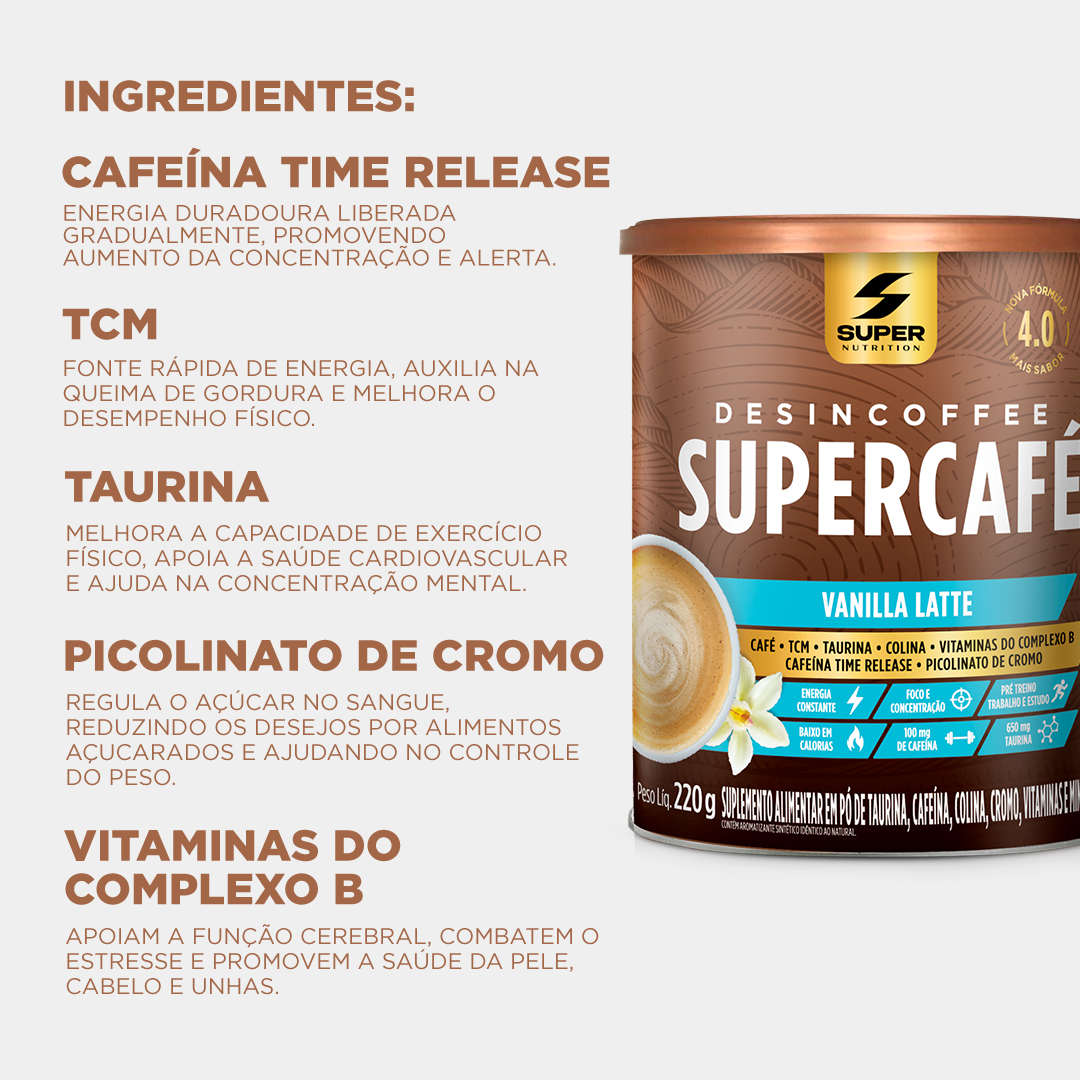 Supercafé Chocolate Branco com Morango + Vanilla Latte