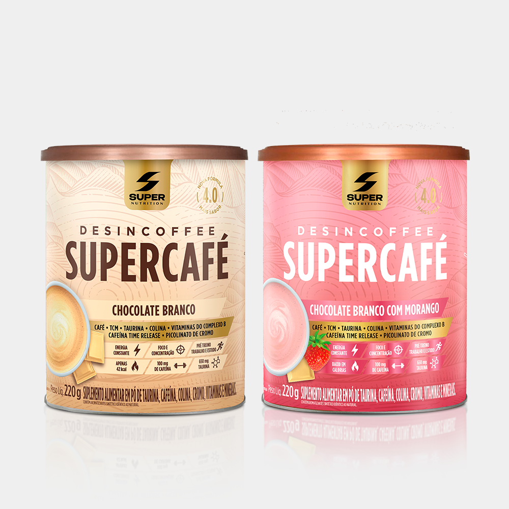 Supercafé Chocolate Branco + Chocolate Branco com Morango