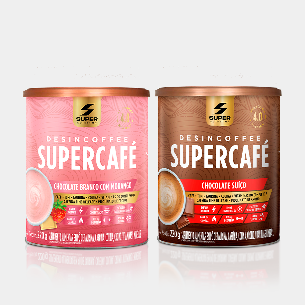 Supercafé Chocolate Branco com Morango + Chocolate Suíço