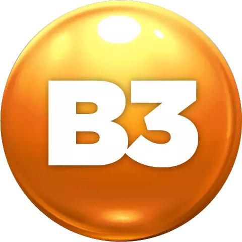 ícone laranja escrito B3.