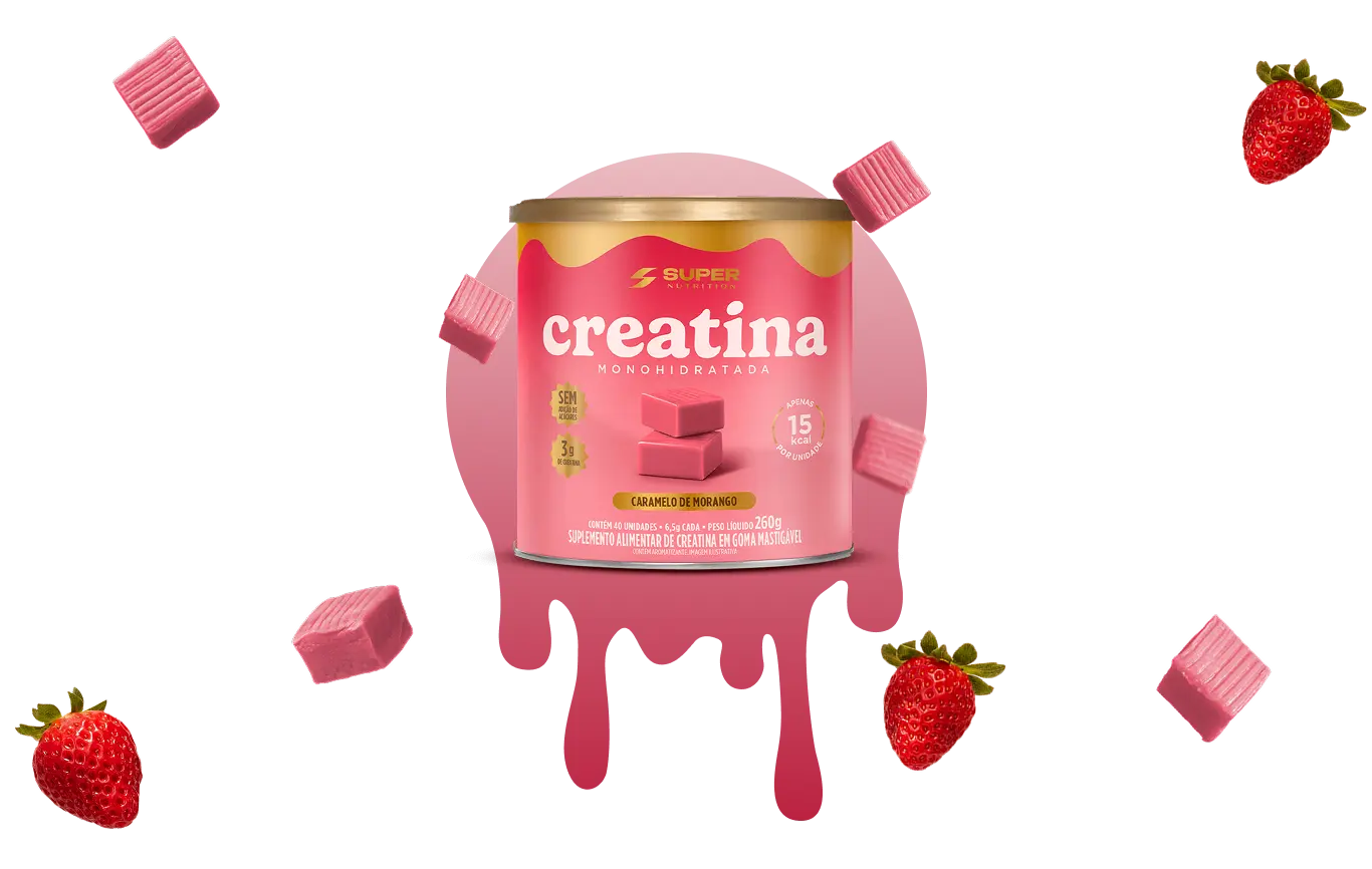 Caramelo de Creatina Sabor Morango Super Nutrition (40 unidades) Caramelo de Creatina Sabor Morango Super Nutrition (40 unidades)