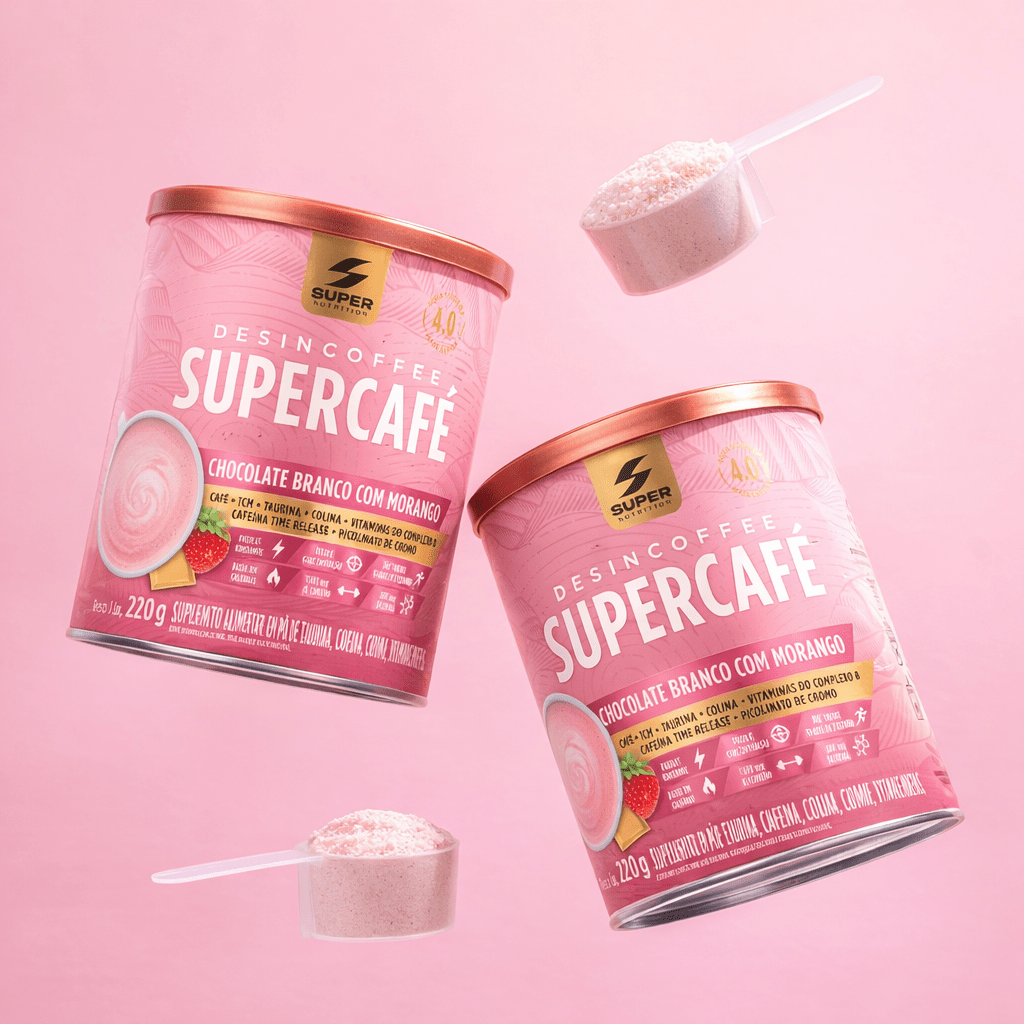 2 Latas de Supercafé Chocolate Branco com Morango