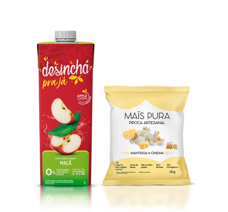 Compre 01 Desinchá Pra Já Maçã, Ganhe 01 Pipoca sabor Manteiga de Cinema