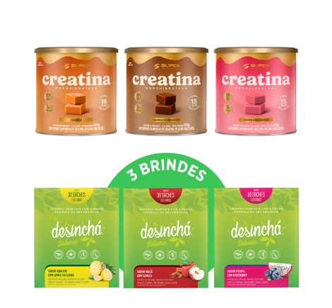 Compre 03 Caramelos de Creatina, Ganhe 03 Desinchá Sabores