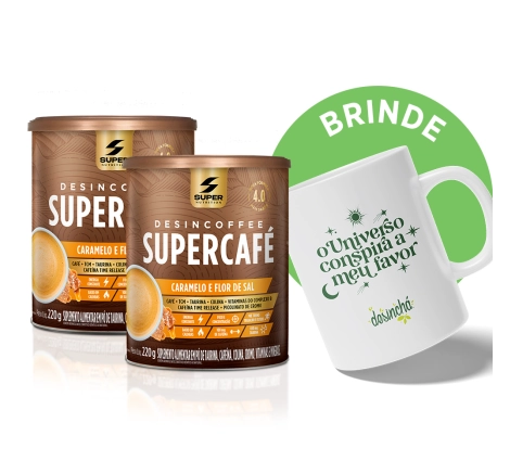 Compre 02 Supercafés Caramelo c/ Flor de Sal, Ganhe 01 Caneca de Brinde