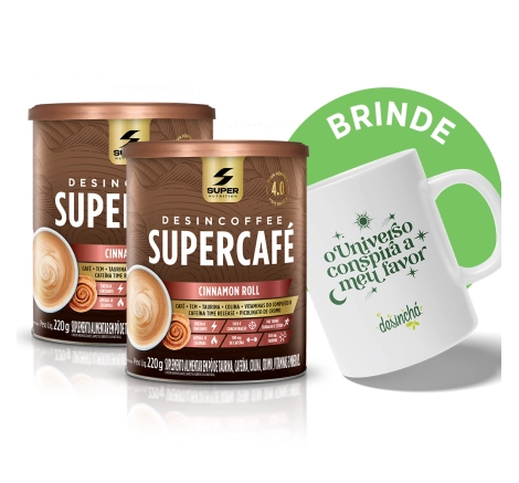 Compre 02 Supercafés Cinnamon Roll, Ganhe 01 Caneca de Brinde