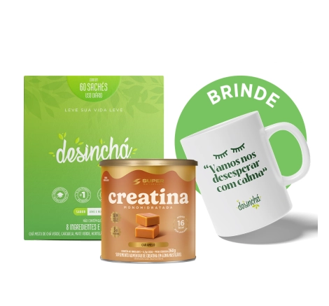 Desinchá Dia 60 + Caramelo de Creatina, Ganhe Caneca Vamos nos Desesperar com Calma