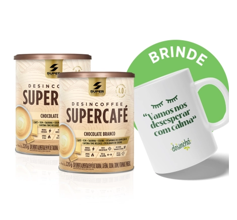 Compre 02 Supercafés Chocolate Branco, Ganhe 01 Caneca de Brinde
