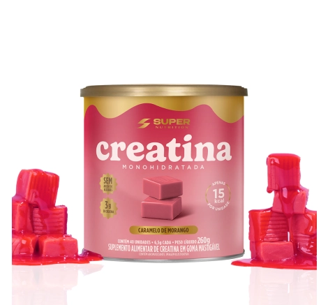 Dado de Creatina Sabor Morango Super Nutrition (40 unidades)