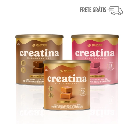 Caramelos de Creatina | Combo 3 Latas (Caramelo, Brigadeiro e Morango) Caramelos de Creatina | Combo 3 Latas (Caramelo, Brigadeiro e Morango)