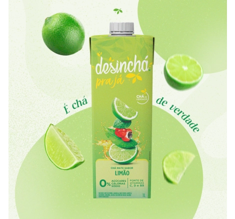 Desinchá Pra Já Chá Mate Sabor Limão (1 litro)
