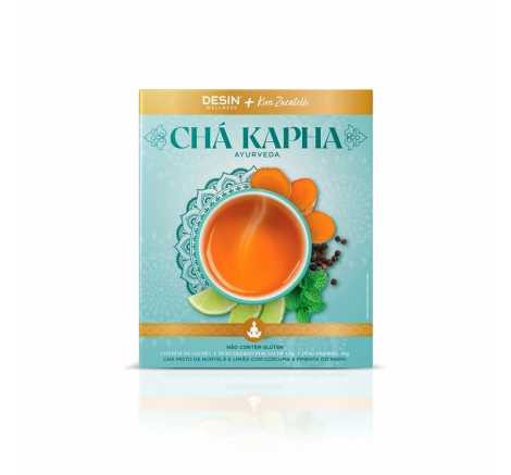 Embalagem Chá Kapha Ayurveda 30 sachês de chá desinchar da Desin 