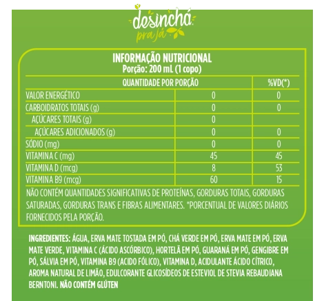 Desinchá Pra Já Chá Mate Sabor Limão (1 litro)