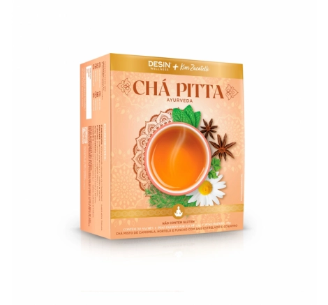 Caixa laranja de Chá Pitta 30 sachês de chá desinchar