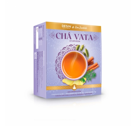 Caixa laranja de Chá Vata 30 sachês de chá desinchar