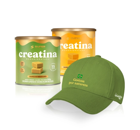 Combo Caramelos de Creatina: Maracujá + Limão + Boné Exclusivo Combo Caramelos de Creatina: Maracujá + Limão + Boné Exclusivo