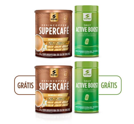 Combo Em Dobro: Supercafé Baunilha c/ Avelã + Active Boost