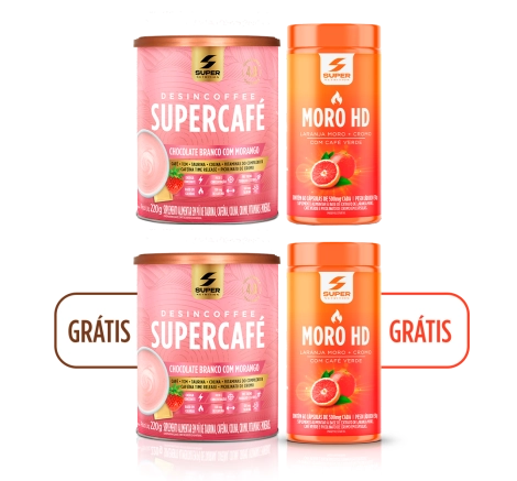 Combo Em Dobro: Supercafé Chocolate Branco com Morango + Moro HD