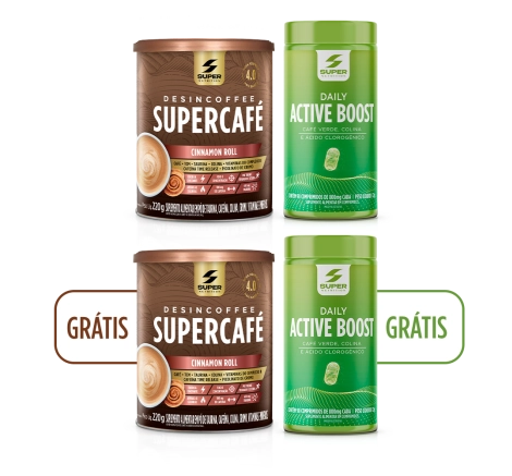Combo Em Dobro: Supercafé Cinnamon Roll + Active Boost