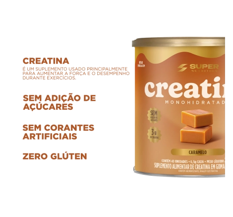Caramelos de Creatina | Combo 3 Latas (Caramelo, Brigadeiro e Morango)