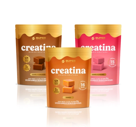 Caramelos de Creatina | Combo Napolitano 3 Mini Packs (Caramelo, Brigadeiro e Morango) Caramelos de Creatina | Combo Napolitano 3 Mini Packs (Caramelo, Brigadeiro e Morango)