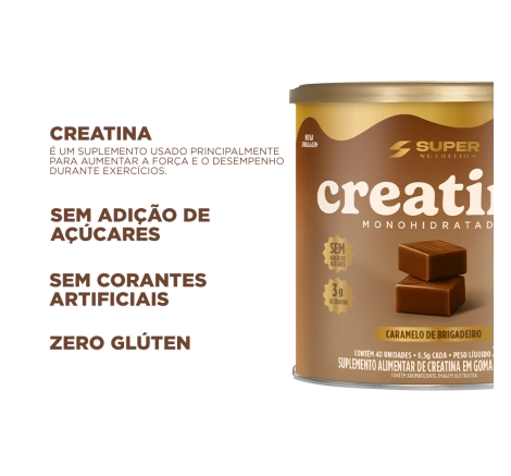 Compre 01 Caramelo de Creatina sabor Brigadeiro, Ganhe 01 Melatonina Gummy