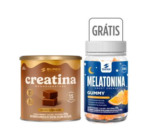 Compre 01 Caramelo de Creatina sabor Brigadeiro, Ganhe 01 Melatonina Gummy