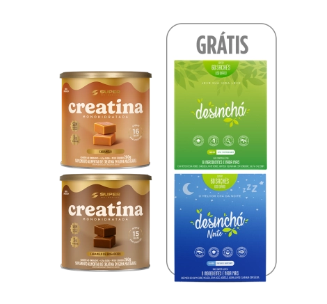 Compre 02 Caramelos de Creatina, Ganhe 02 Desinchá 60 sachês Compre 02 Caramelos de Creatina, Ganhe 02 Desinchá 60 sachês