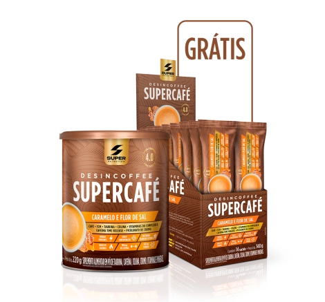 Compre 1 Lata, Ganhe Caixa do Stick Desincoffee Supercafé Caramelo e Flor de Sal (14 unidades)
