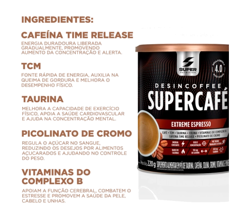 Ingredientes Supercafé Desincoffee Extreme Espresso 220g