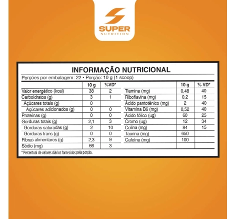 Tabela Nutricional Stick Desincoffee Supercafé Caramelo com Flor de Sal 10g