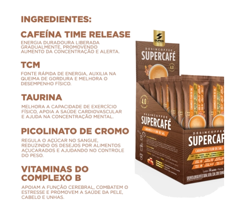 ingredientes Stick Desincoffee Supercafé Caramelo com Flor de Sal