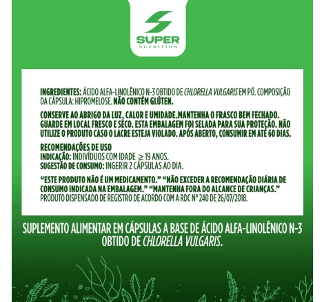 Ingredientes e benefícios Superfood Chlorella 60 cápsulas 