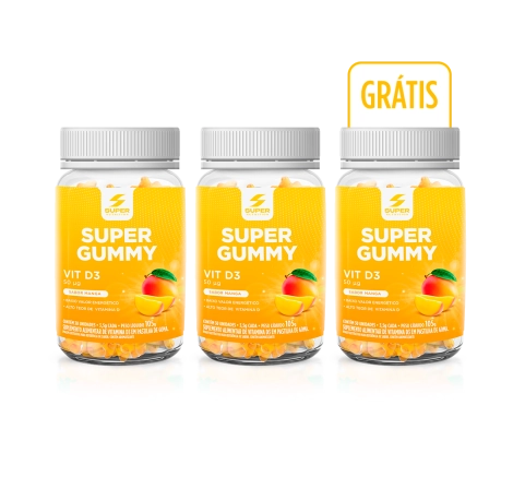  kit 3 Gummy Vit D3 Sunshine Sabor Manga 30 gomas